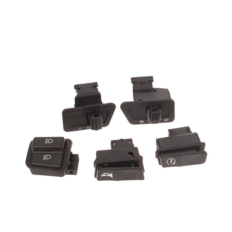 

5Pcs/Set Motorcycle Head Light Horn Dimmer Turn Starter Single Switch Button For Scooter ATV Moped Electric Scooter Parts