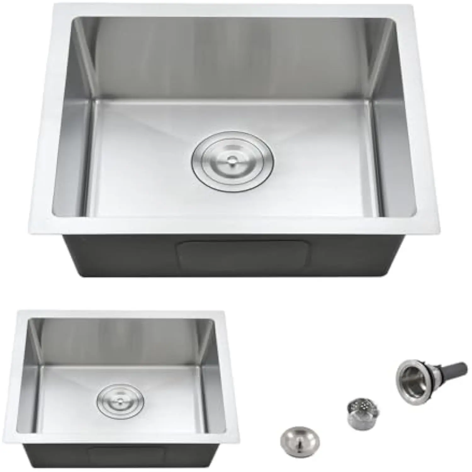 

22 英寸 Kitchen Sink Undermount, 22X16 Undermount Sink Stainless Steel Utility Laundry Sinks 18 Gauge Handmade 8 Deep Single Bo