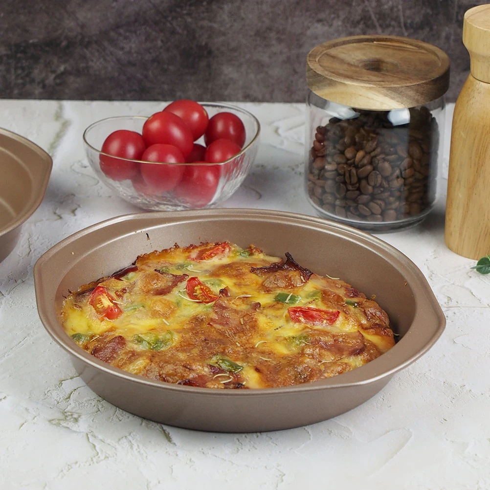 

Non stick Apple Pie Baking Pan Metal Pizza Tray Cake Mold Golden Food Grade Heat resistant Oven Pan for Kitchen Restaurant