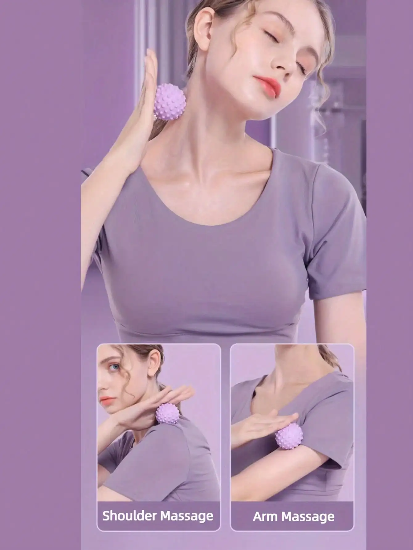 قطعة واحدة من كرة تدليك اليوغا ذات النقاط المرتفعة - كرة بيلاتيس بالضغط الإبري للظهر/الخصر/القدم، مثالية للمنزل وصالة الألعاب الرياضية (ملحقات اليوغا)