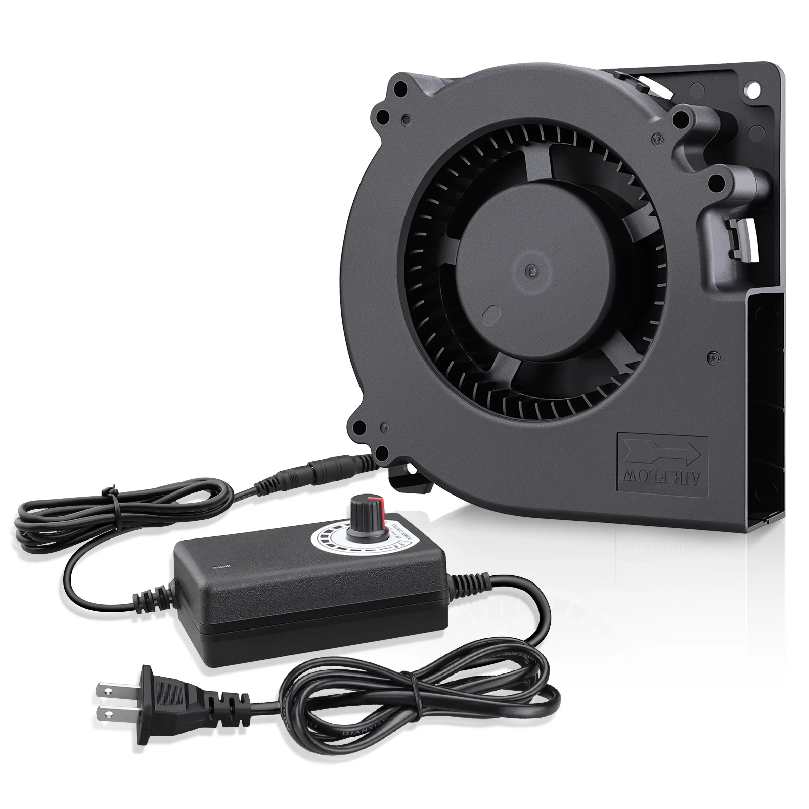 Imagem -03 - Ventilador de Refrigeração Centrífugo 120 mm Turbo Blower Fan Conector Fêmea de 12v dc 12cm 120x120x32 mm ac 100v 220v Adaptador de Alimentação 12032