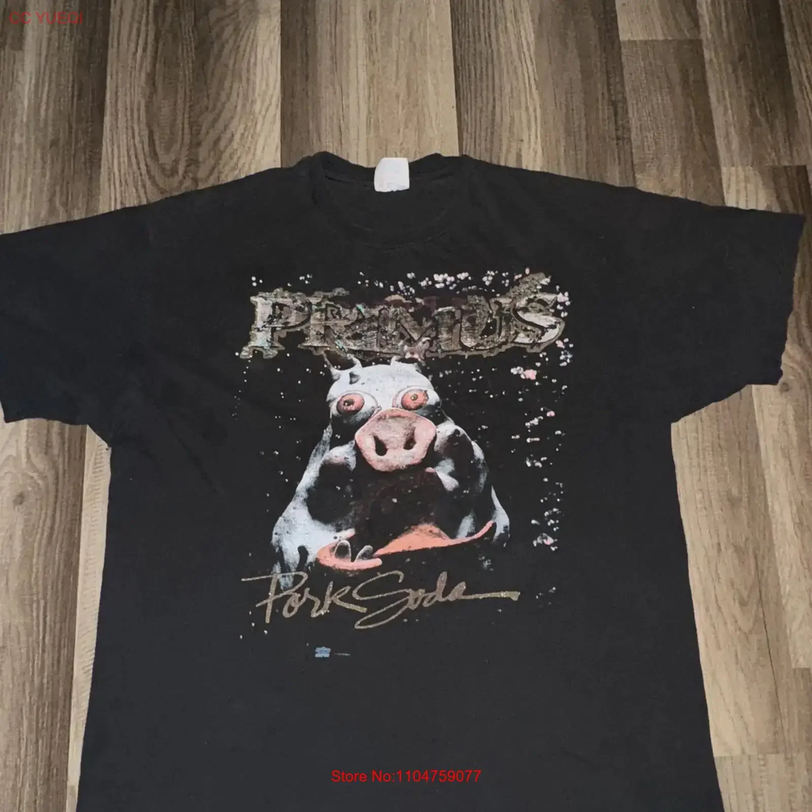 Primus Vintage T Shirt 1993 Pork Soda Tour Cities Liquid Pig XL 22x26 Distressed vintage Washed designer clothes Stylish