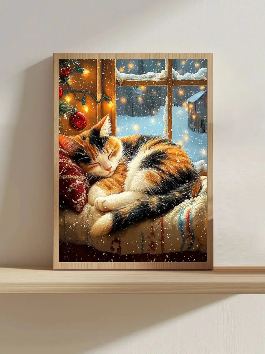 Schlafende Katze 30X40CM/11.8X15.7in Kreuzstich-Set DIY 11CT/14CT Stickerei Wandbild DIY Kreuzstich-Sets – Detail 1