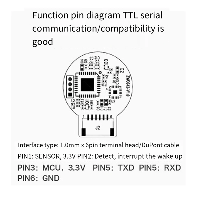 Fingerprint Recognition Module ZW0642 Capacitive Touch Fingerprint Sensing Module Door Lock Acquisition Module,B