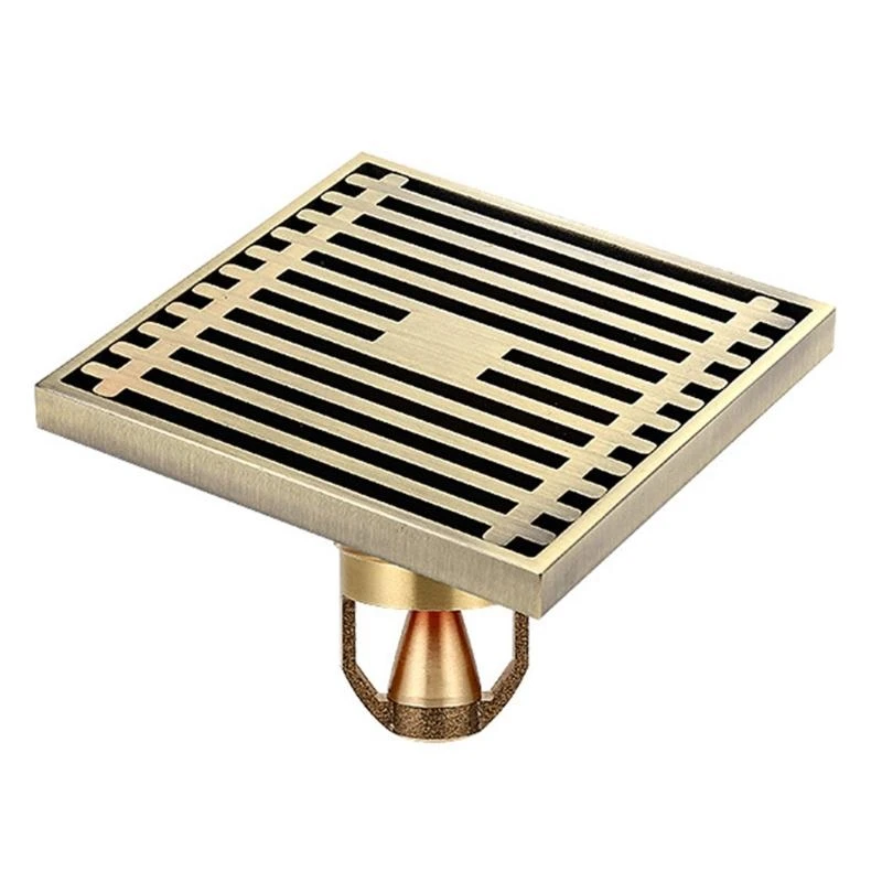 F68D Square Drain Stopper Brass Shower Floor Drain Anti-rust Metal Hair Catcher