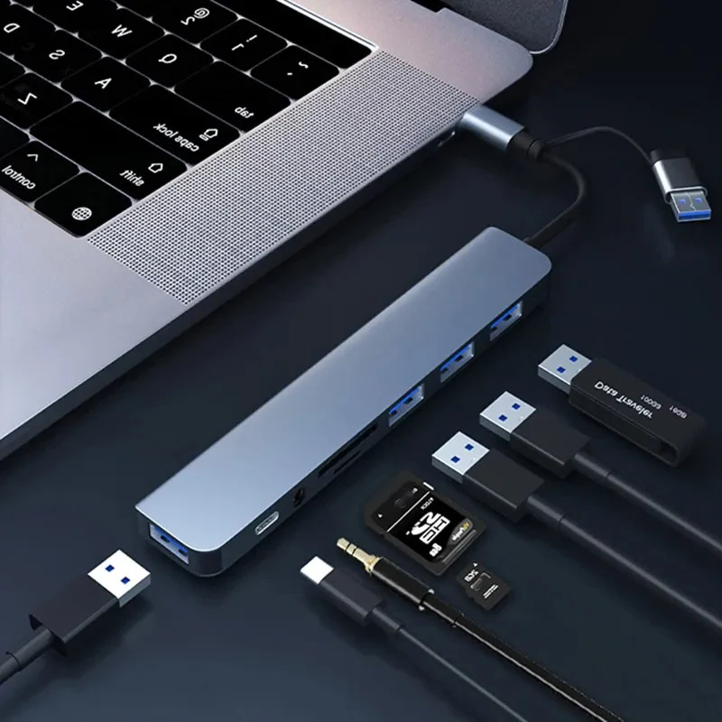 USB C HUB tipo C Splitter a HDMI 4K Thunderbolt 3 Docking Station adattatore per Laptop con PD SD TF RJ45 per Macbook Air M1 iPad Pro