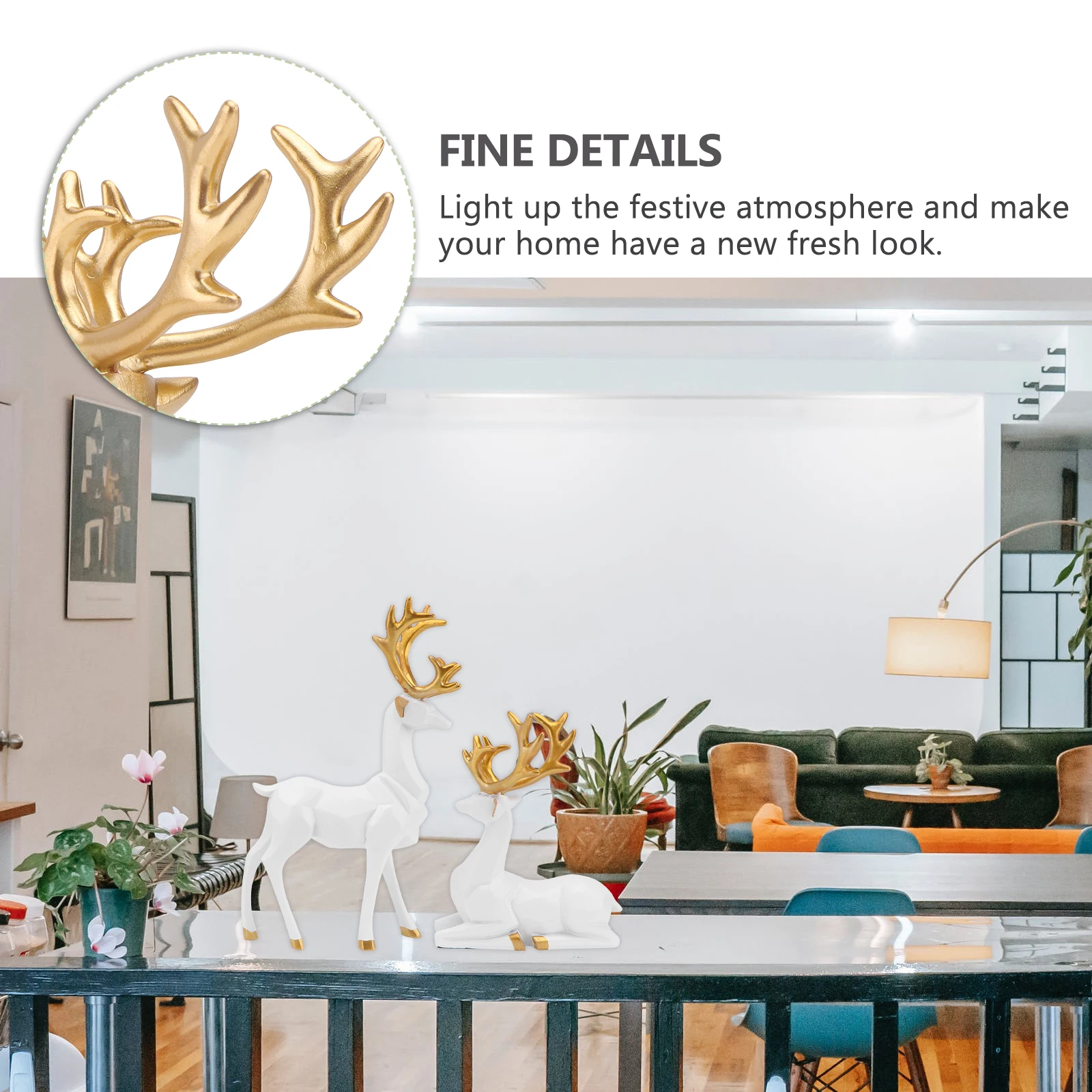 

1 Pair Premium Desktop Elk Ornament Tabletop Deer Decor Xmas Home Decoration Party Supply Gift For Kids Lovely Fresh