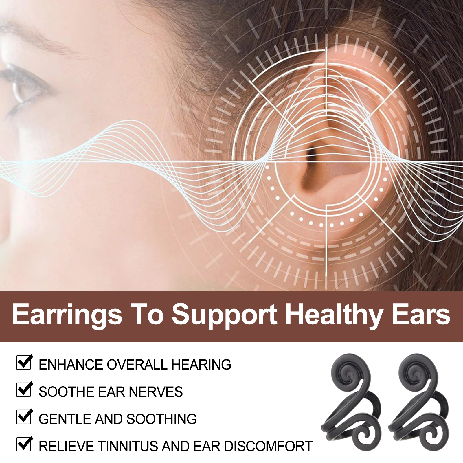 Tinnitus Relief Ear Clip Migraine Dizziness Treatment Hearing Protector Improve Nerve Anti-Tinnitus Acupressure Ear Clip