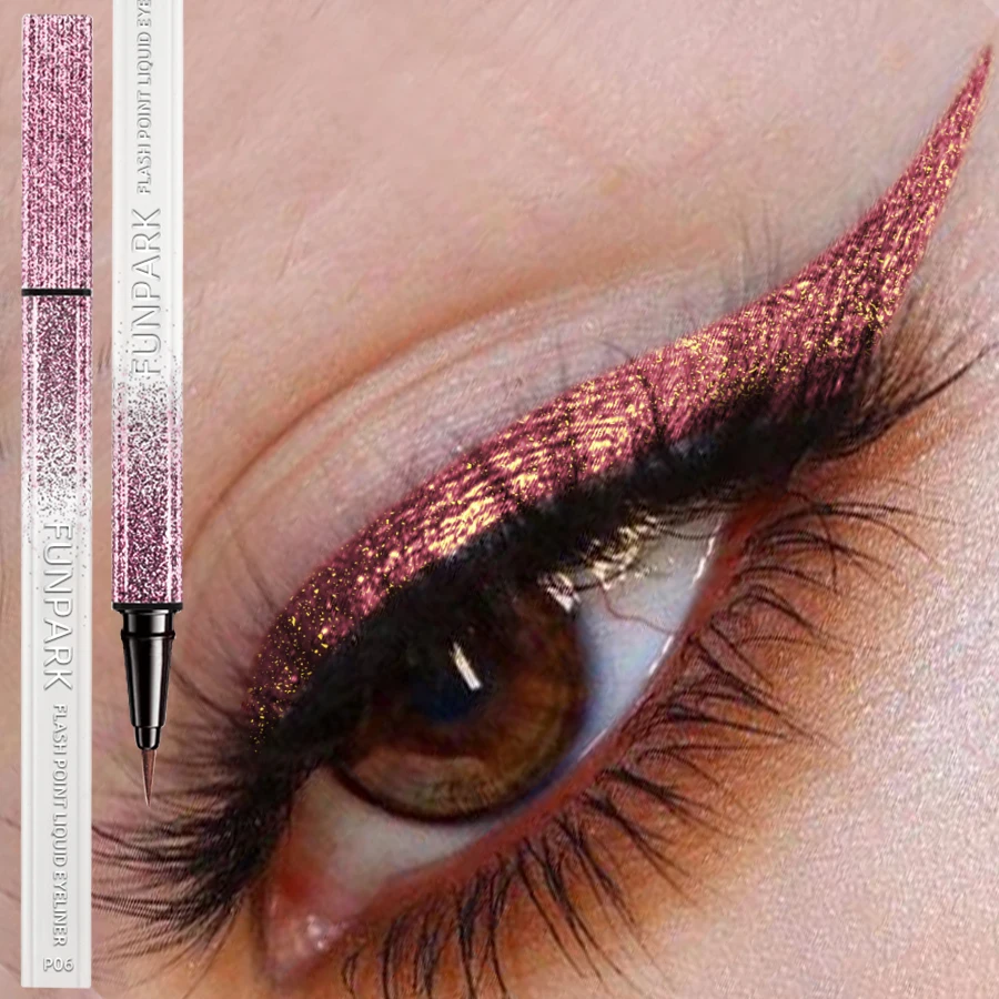 1PC Ultra-fne Glitter Rosa Eyeliner Wasserdichte Flüssigkeit Koreanische Make-Up für Frauen Quick Dry Glatte Eye Liner langlebig Auge Stift