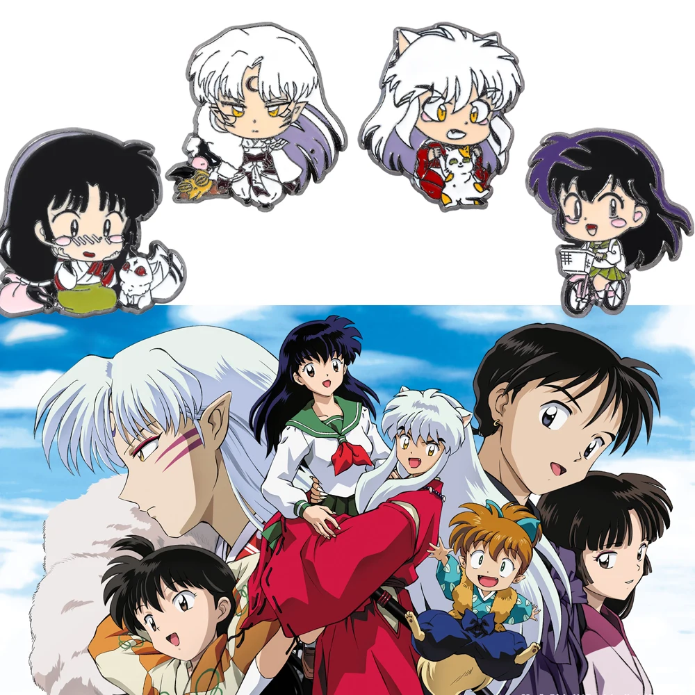 Anime Inuyasha Sesshoumaru Q Version Brooch Cartoon Cute Enamel Lapel Badge Enamel Pin Cosplay Jewelry Accessories Gift