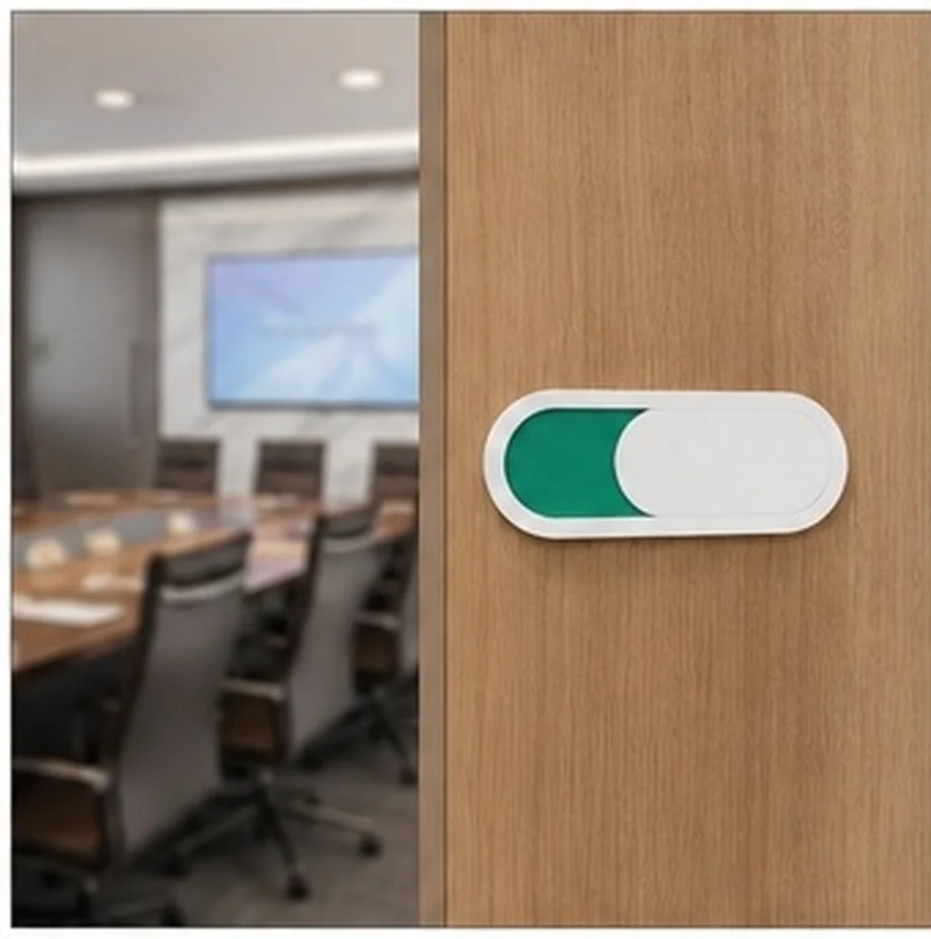 Organic Glass Vacant Occupied Slider Sign 10Cm X 4Cm Strong Adhesive Simple Installation for Office Door Privacy Studio Clinic
