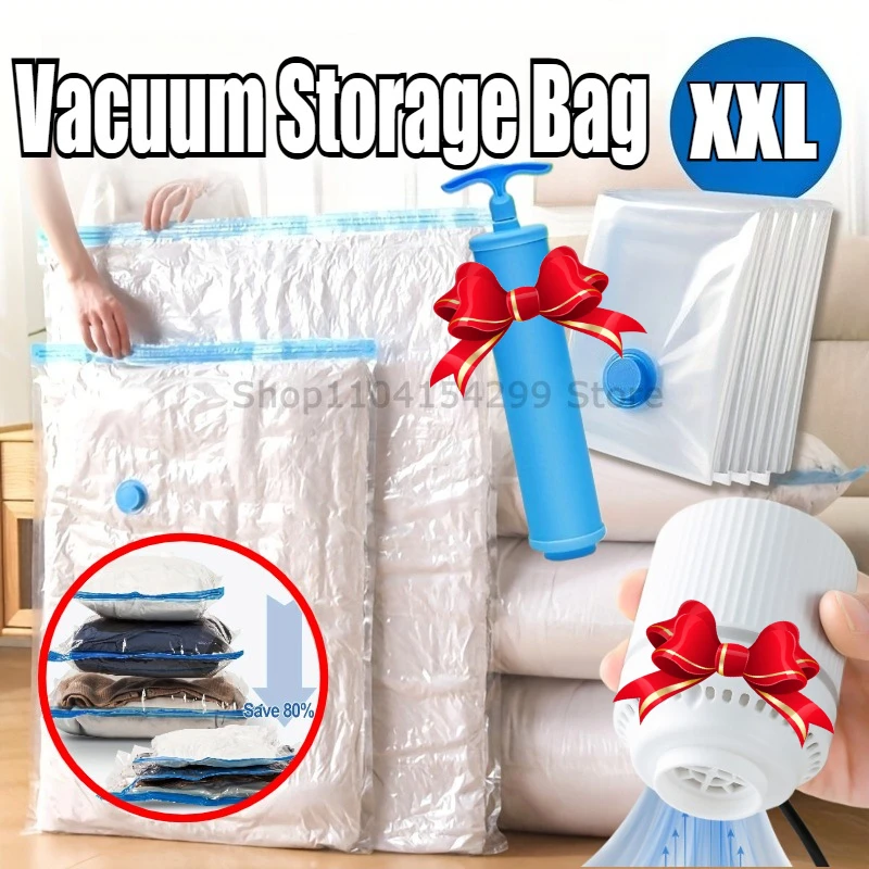 1-10PCS ถุงเก็บสูญญากาศ Travel Organizer พร้อมปั๊ม LeakProof & Scratch-Resistant สําหรับเสื้อผ้าผ้าห่มผ้าปูที่นอนประหยัดพื้นที่