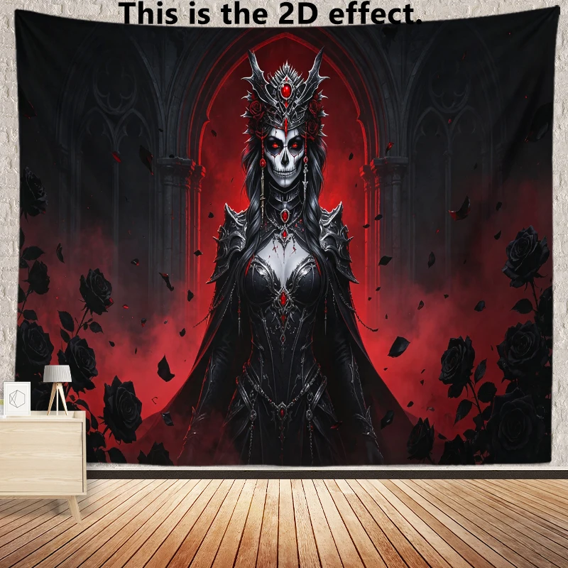 Gothic Skull Queen Background Cloth Hanging Cloth Bedroom Bedside Decorative Wall Cloth Dormitory Tapestry