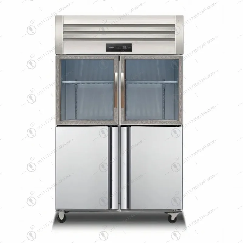 Single‑Temperature 4‑Door Stainless Steel Commercial Refrigerator, Heavy‑Duty Cooling Unit for Restaurant Retail Kitchen
