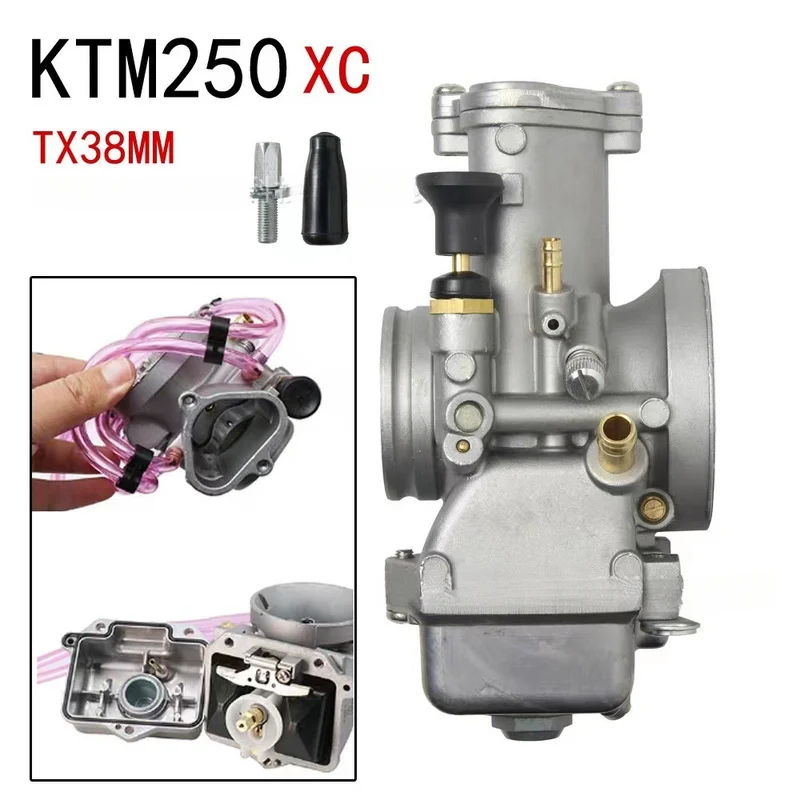 Mikuni TMX TX 38mm Carburetor For KTM250 CR250 1C3-14301-51, Replacement Carb Dirt Bike 2 Stroke Motorcycle Fuel Spare Parts
