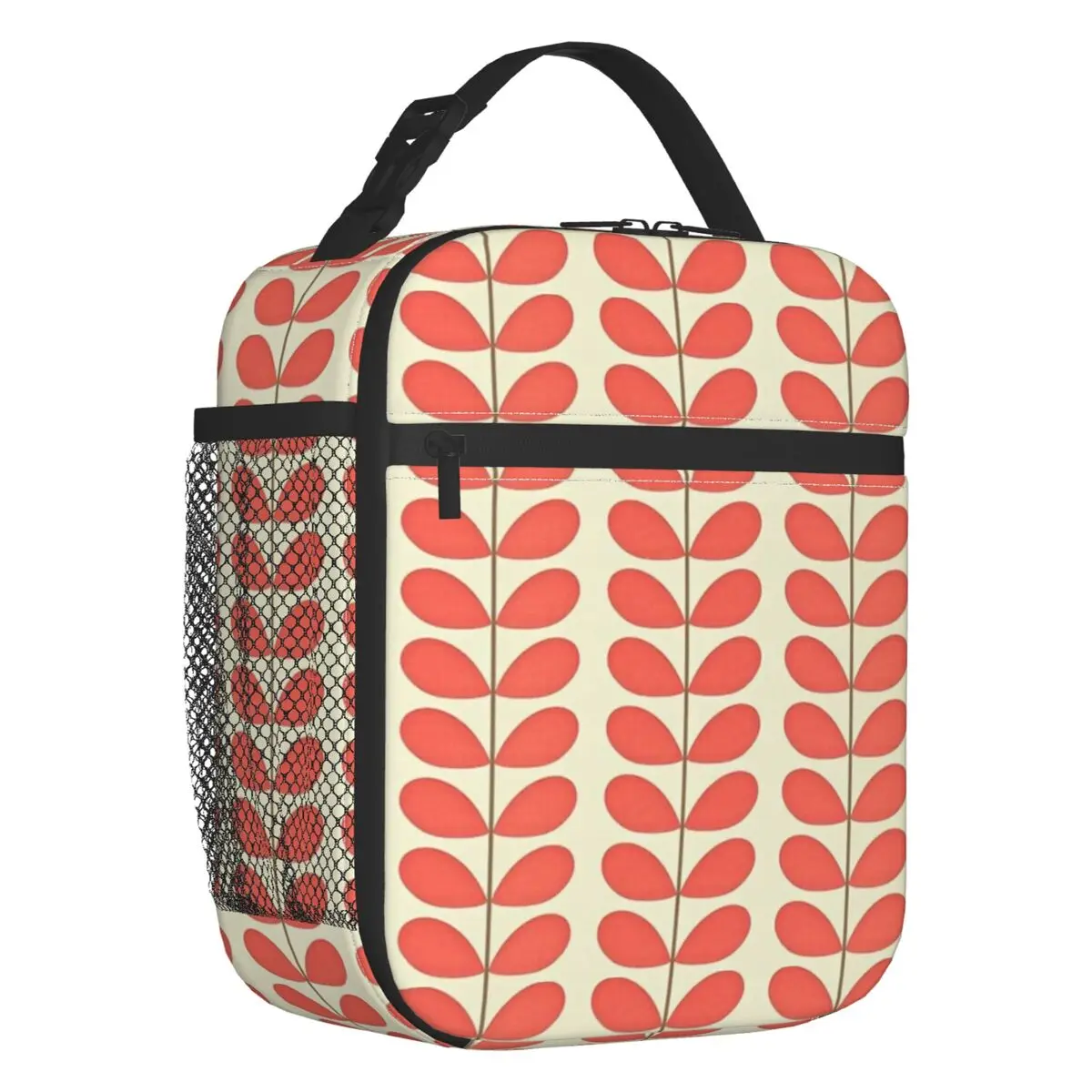 

Kiely Steam Red Abstract Insulated Lunch Bag Resuable Orla Geometric Mid Century Modern Cooler Thermal Lunch Box School Children