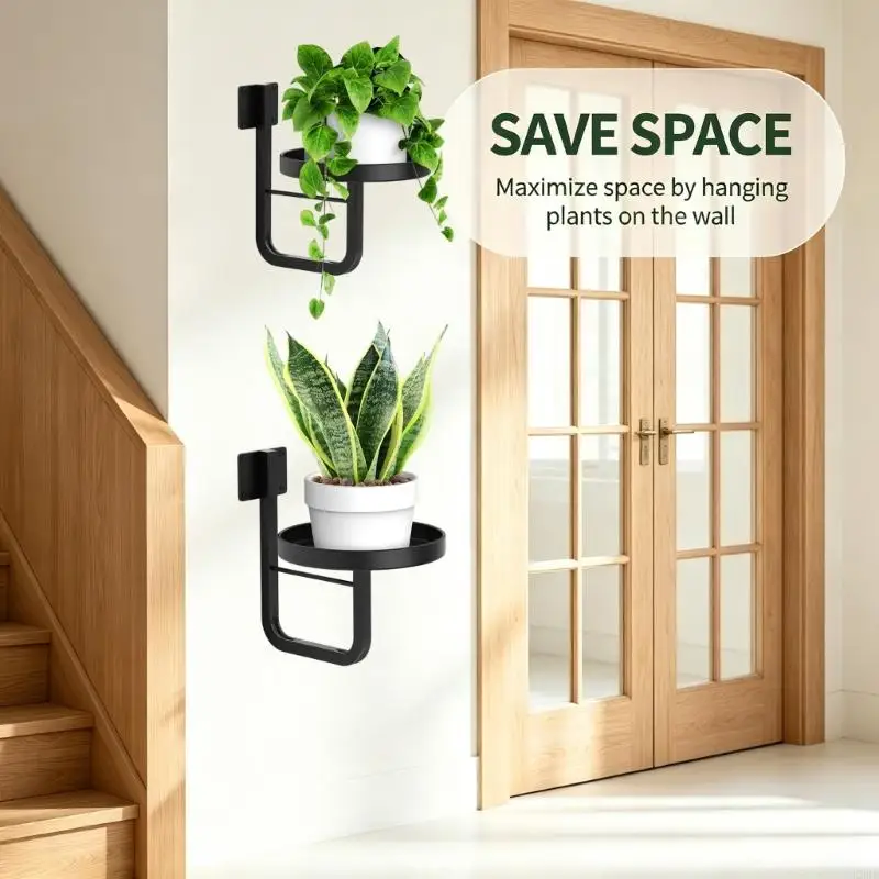 Metal Wall Mounted Plant Shelf For Home Garden Use Holds 2 To 7 5 Flower bowls KXRE