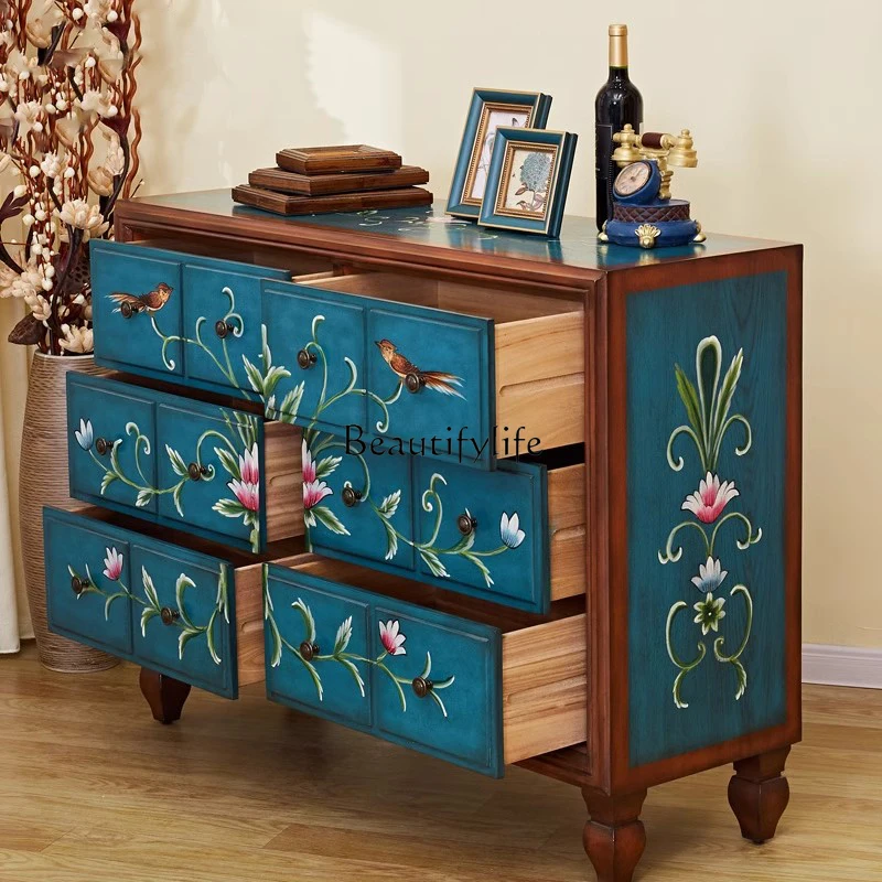 

Ls 38 Painted Chest Cabinet, Living Room Against The Wall for Storage in The Hallway, Drawer Storage, Fully Installed Hallway