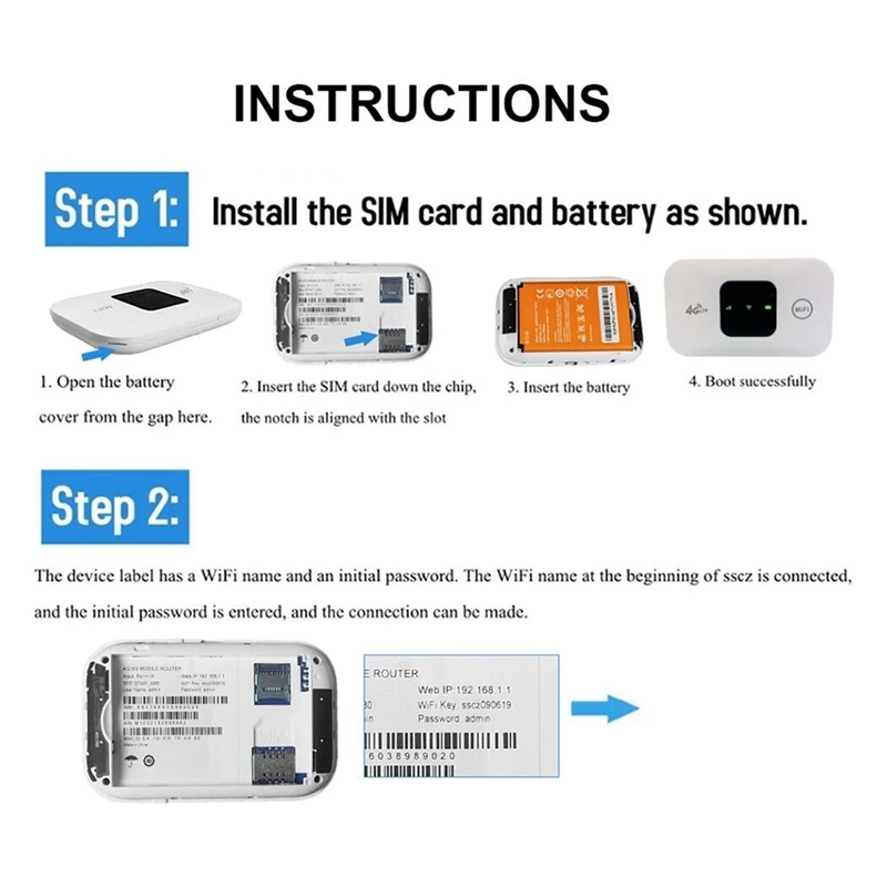 Modem Wifi Mobil Mobile Wifi Hotspot Nirkabel Mifi 150Mbps Mendukung 10 Pengguna Dengan Slot Kartu Sim