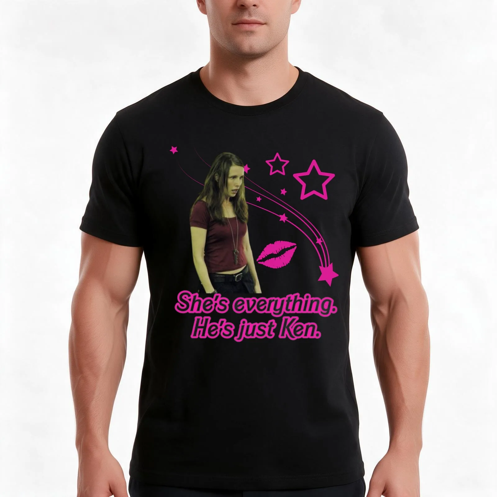 AMANDA SAW STARS DESIGN T-Shirt, Summer Casual Cotton Tee, Oversized Streetwear Tops, Vintage Graphic Print, Unisex Men Women