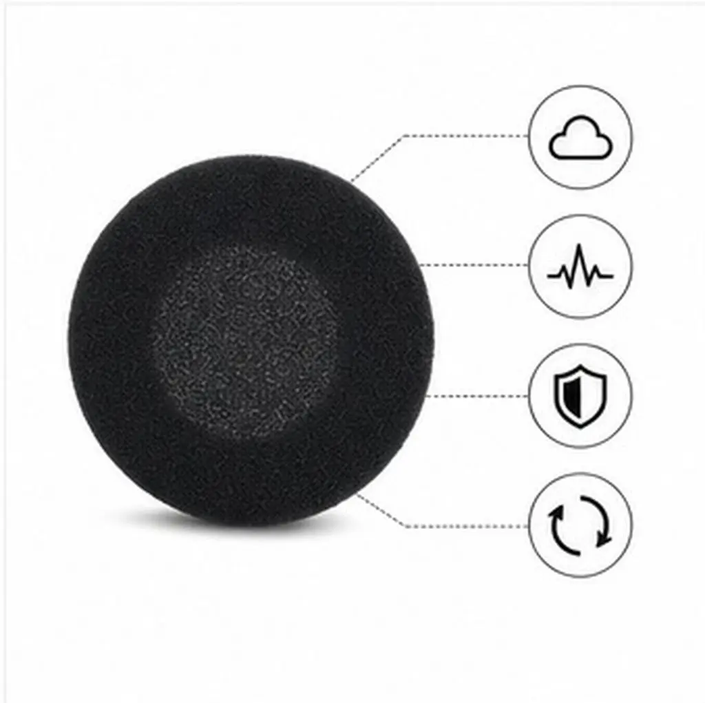 30Pcs Universal Round Sponge Headphone Ear Cushions Soft Comfortable Noise Reduction Ear Pad Replacement for Music Gaming Voice