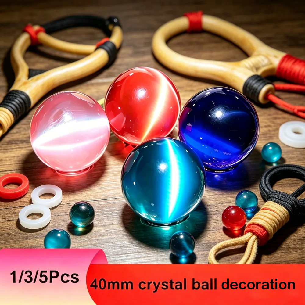 1/3/5Pcs Dia 25mm Crystal Ball Ornament Colorful Cat Eye Stone Home Aquarium Vase Decoration DIY Handicraft Garden Landscaping