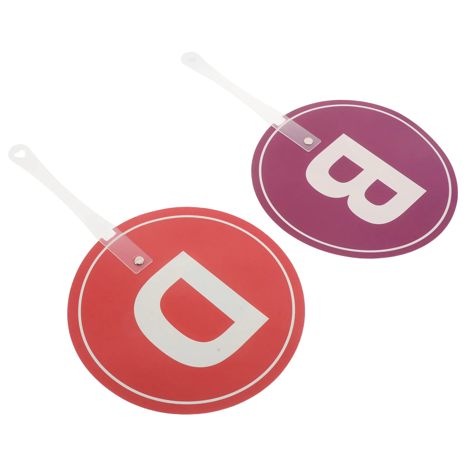 2pcs Elementary English Teaching Aids Classroom Answer Paddles Double-Sided Ab Cd Signs Plastic Handheld Voting Boards For