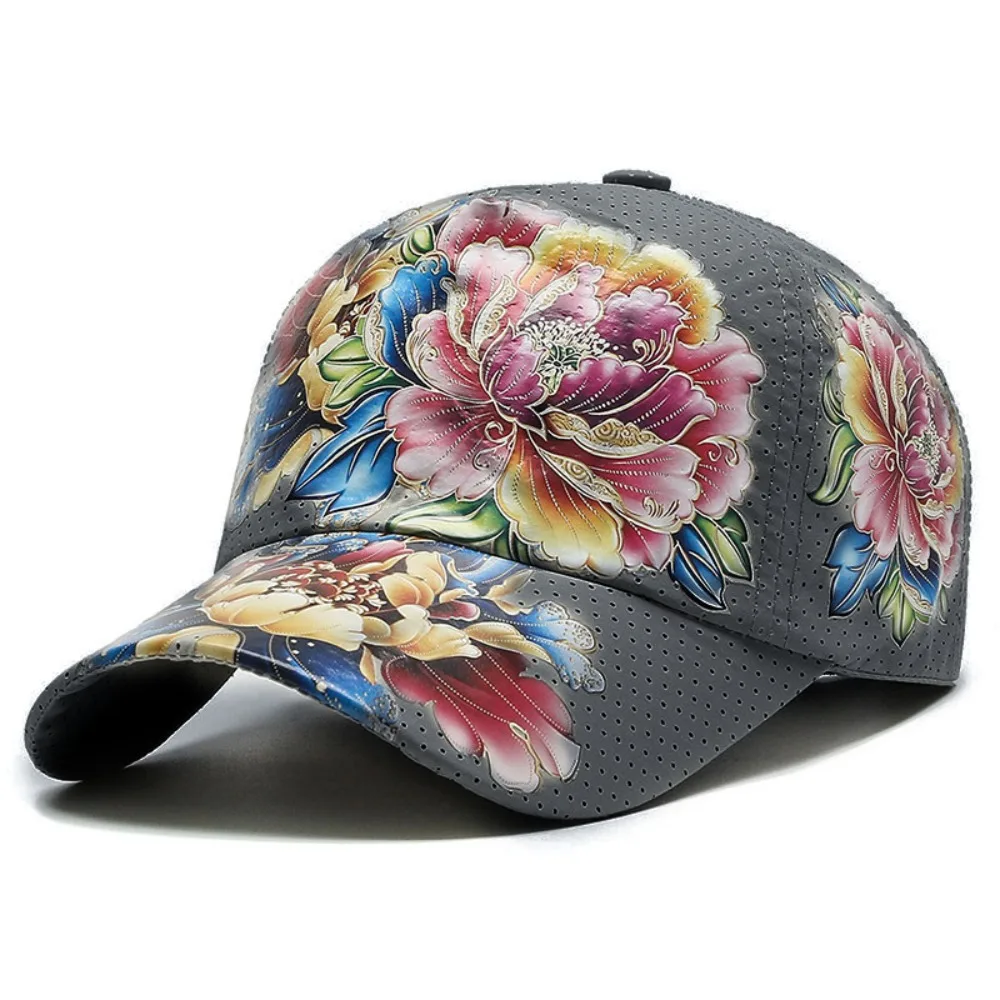 

Quick Dry Baseball Cap Flower Printed Summer Outdoor Peaked Cap Chinese Style Floral Breathable Sunscreen Cap Men's and Women's