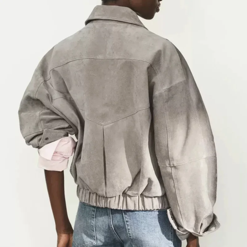 Retro Style Women's Casual Versatile Faux Leather Jacket Autumn 2026 New Arrival Soft Velvet Texture All-Match Outerwear