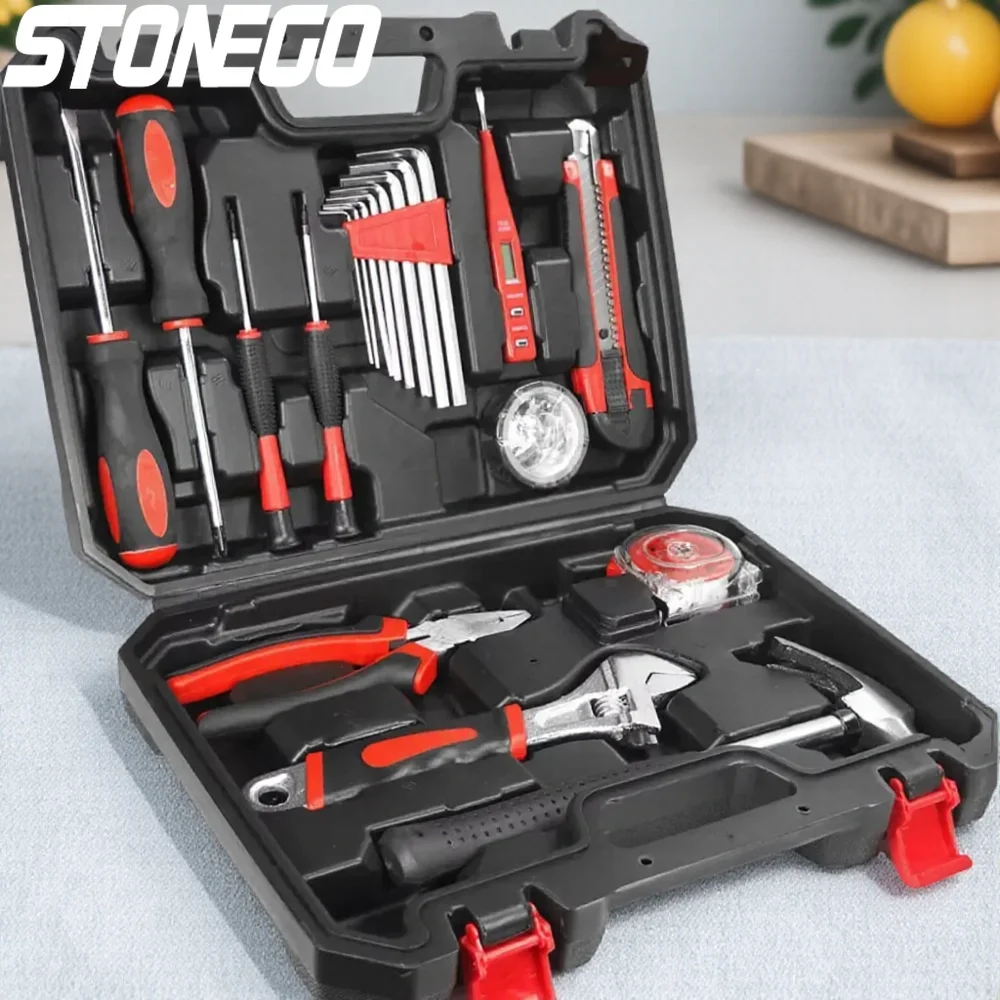 

19/43/108pcs Hand Tool Kit Set DIY Household Tools with Saw Screwdriver Hammer Tape Wrench Pliers for Home Improvement