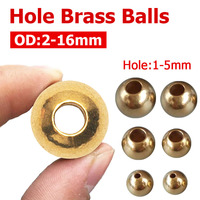 OD 2-16mm Through Hole Solid Brass Balls 340 Large Hole 1-5mm Beads for DIY Bracelets Earrings Jewellery Making Accessories