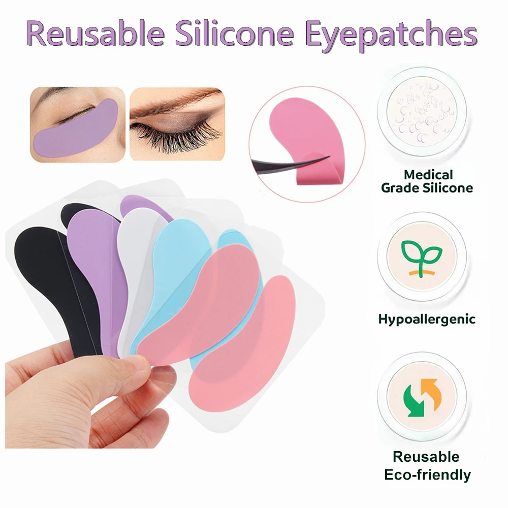 Almohadillas de silicona reutilizables para pestañas, parches de hidrogel para levantamiento de pestañas, Parche de Gel debajo de los ojos, herramientas de maquillaje