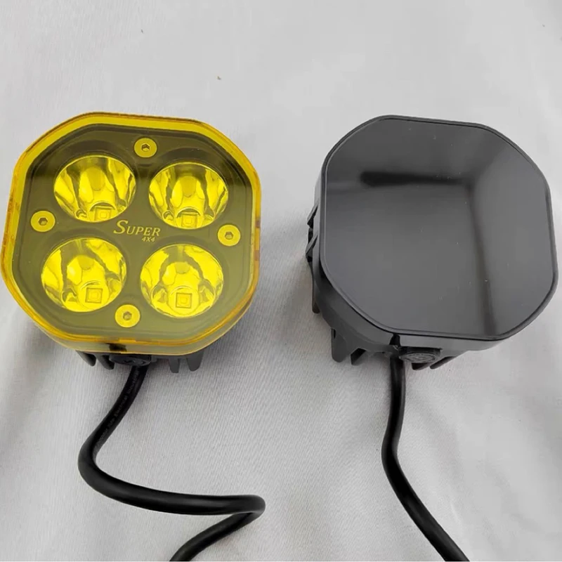 LED Work Light Protection Cover Dustproof Yellow Black Lens For 40W Pods Fog Driving Lamp