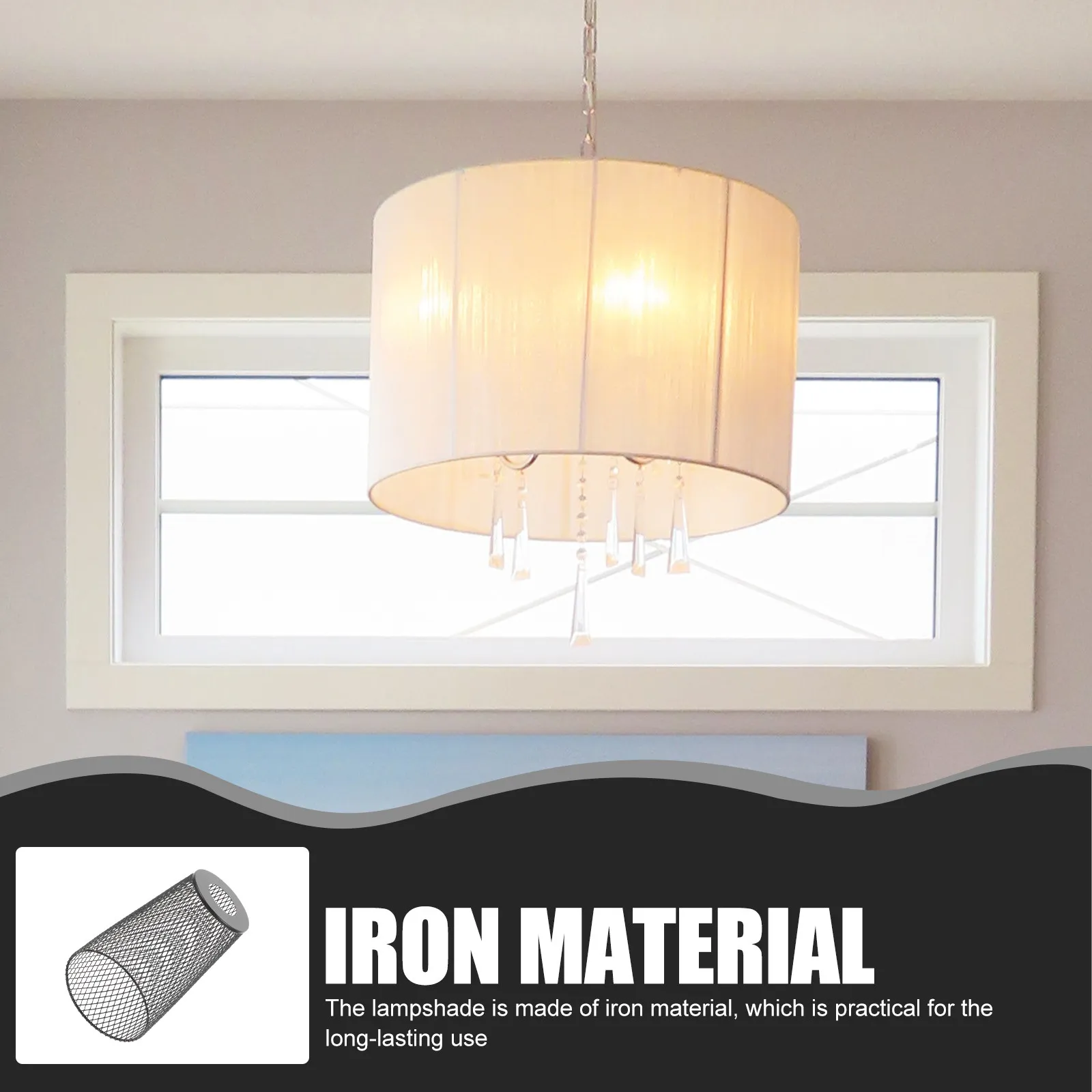 Diamond Mesh Lampshade – Iron Wire Retro Industrial Pendant Light Shade, Hollow Metal Ceiling Lamp Cover