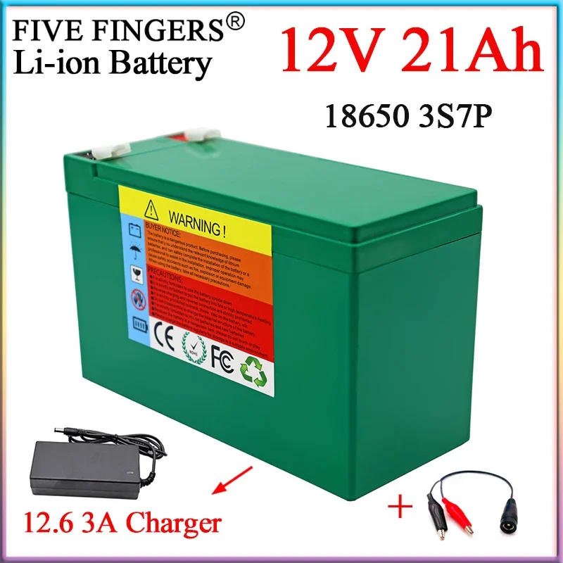 

New 12V 21Ah 18650 Lithium Battery Pack For Sprayer Camera LED Lamp Player Camping Outdoor Spare Power Supply+12.6V 3A Charger