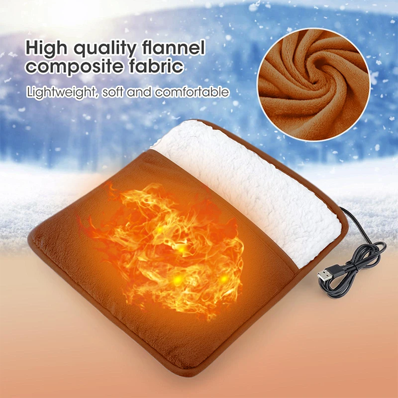

Foot Warmer USB Foot Heater Thermal Foot Heating Pad Soft Plush Warm Foot Cover Electric Heating Feet Warmer For Home Bedroom