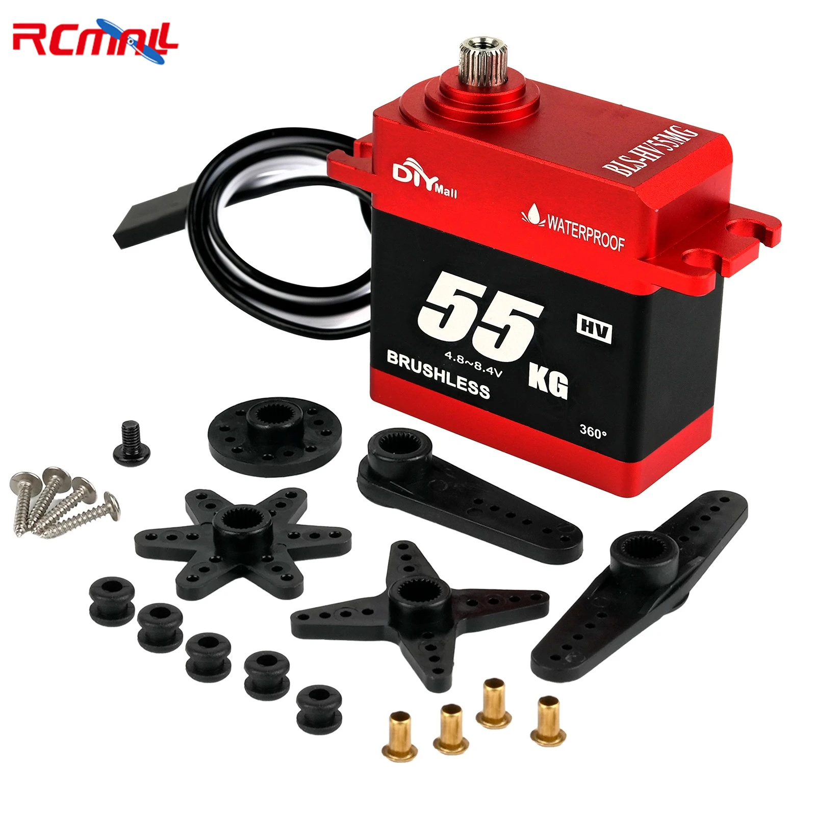 Digitales RC-Servo mit hohem Drehmoment, bürstenloser Servomotor, wasserdicht, Ganzmetall-Hochspannung, 4,8–8,4 V, Lenkservo für 1:8 1:10 RC-Auto – Detail 9