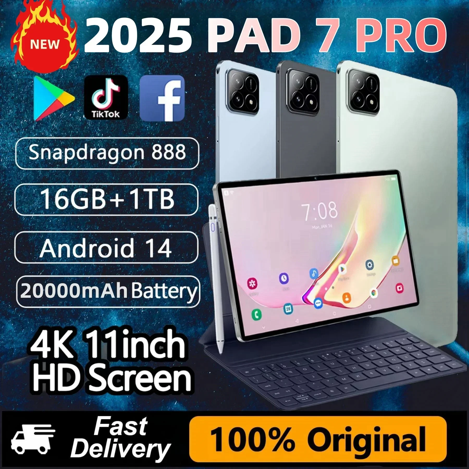 2025 Global Version Xioami Pad 7 Pro Tablet 11 inch HD 4K Android 14 16GB+2TB 20000mAh 5G Dual SIM WiFi GPS Tablet PC On Sale