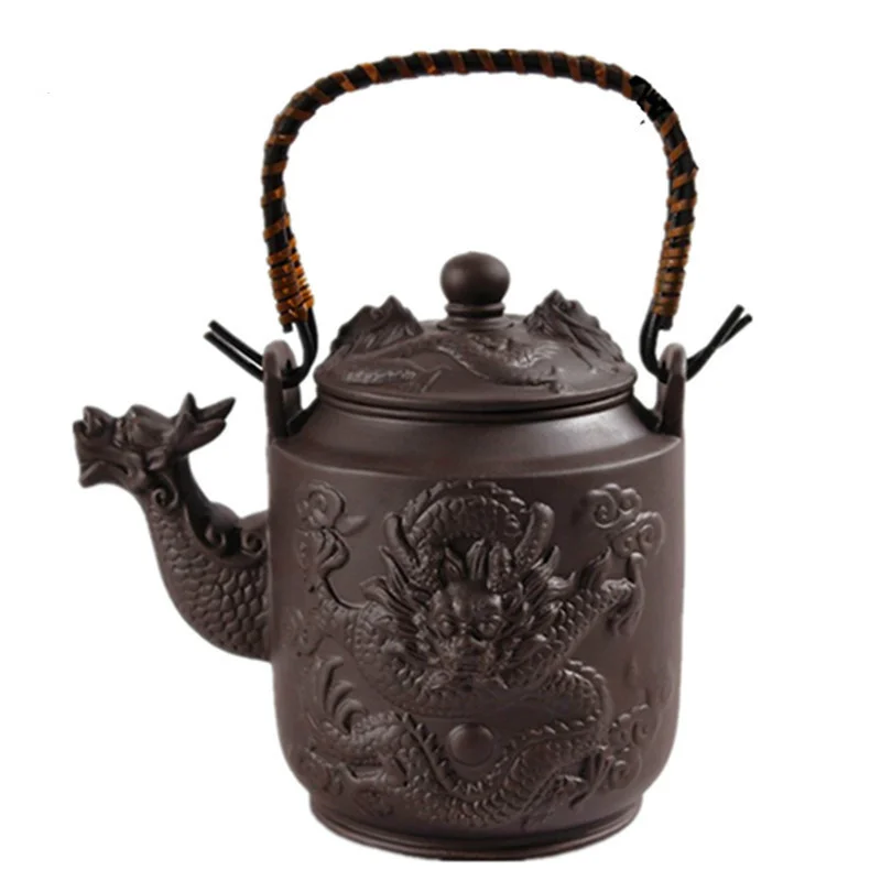 780ml Dragon Yixing Tea Pot Purple Clay Teapot With Handle Zisha Kettle Kung Fu Drinkware Large Capacity Suit Puer Tie Guanyin