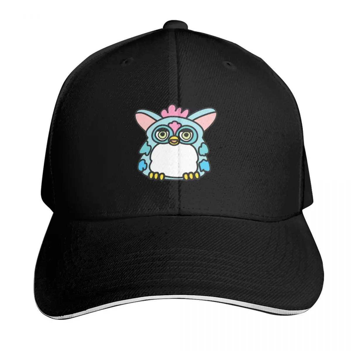 Furby Sticker Baseball Cap Contrast Two Tone Brim Snapback Flat Bill Strapback Dad Hat
