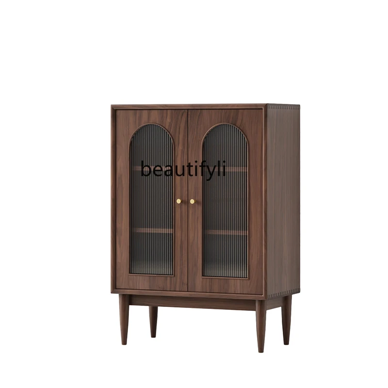 Japanese-Style Solid Wood Bookcase Magazine Cabinet Nordic Simple Study Bookshelf Bedroom Living Room Locker Side Cabinet