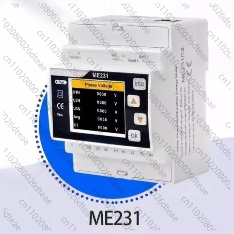 ME231 Three-Phase Electric Meter for Energy and Electrical Parameters Directly Supports Coil Current Transformers Without Coils
