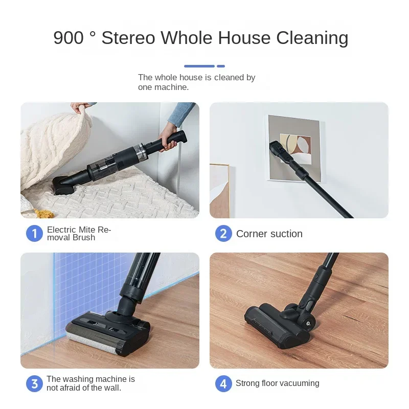 Household lying flat intelligent washing suction towing integrated multi-functional hot drying sweeping vacuuming mite removal