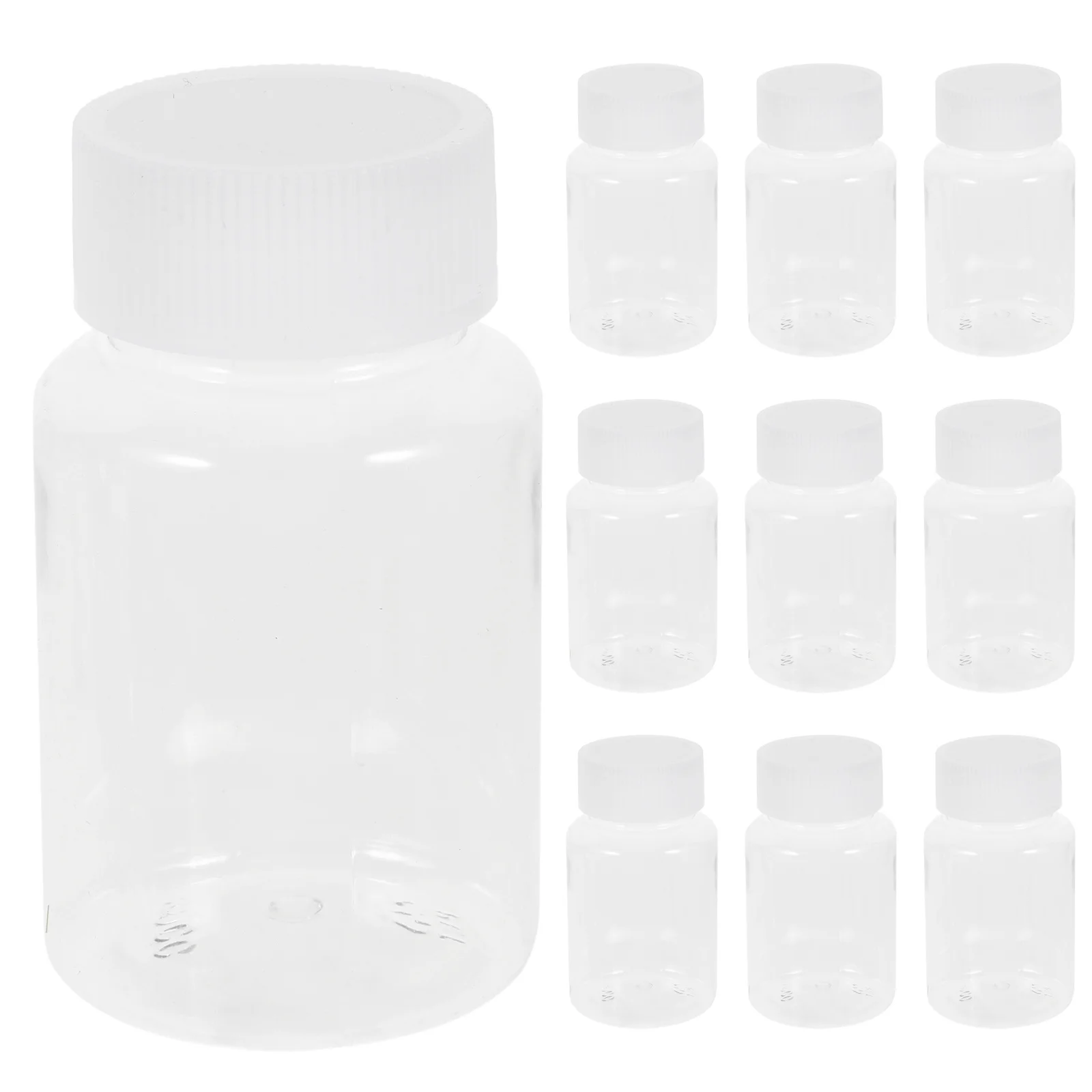 

10Pcs 80Ml Pet Plastic Bottles Screw Cap Leakproof Container for Medicine Vitamins Capsules Powder Seeds Storage Camping Fishing
