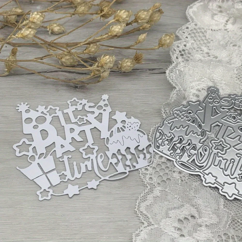 1pcs metal cutting dies cut die mold party time decoration Scrapbook paper craft blade punch stencils dies