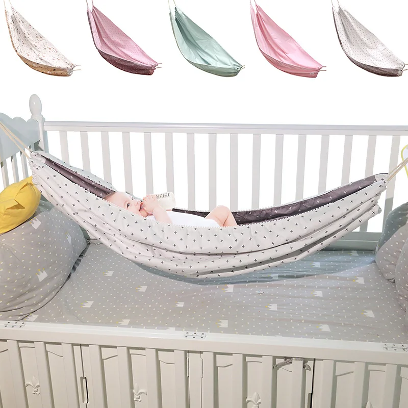 INS Portable Baby Hammock Newborn Kid Sleeping Bed Safe Outdoor Detachable Infant Cot Crib Swing Elastic Hammock Adjustable Net