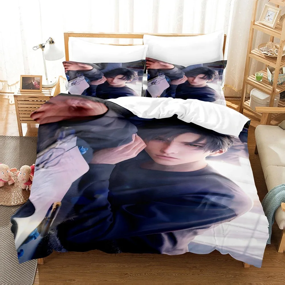 

Anime Bedding Set Love And Deepspace Game 3D Printed Anime Game Skin-Friendly Duvet Cover Set With Pillowcases Kids for Bedroom