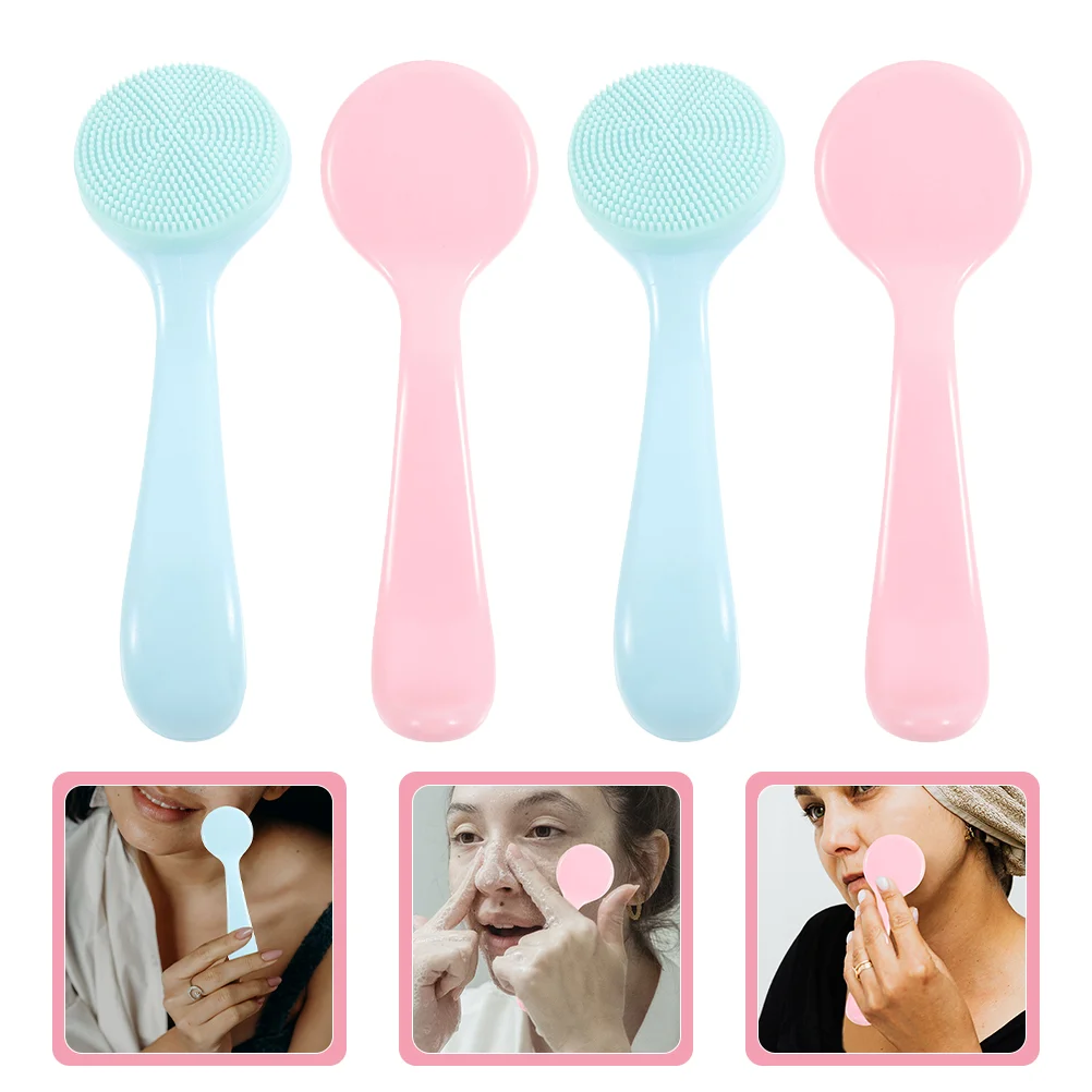 4 Pcs Face Brush Cleaning Ve Products Facial Cleansing Scrubber Exfoliator Silicone for Blackhead