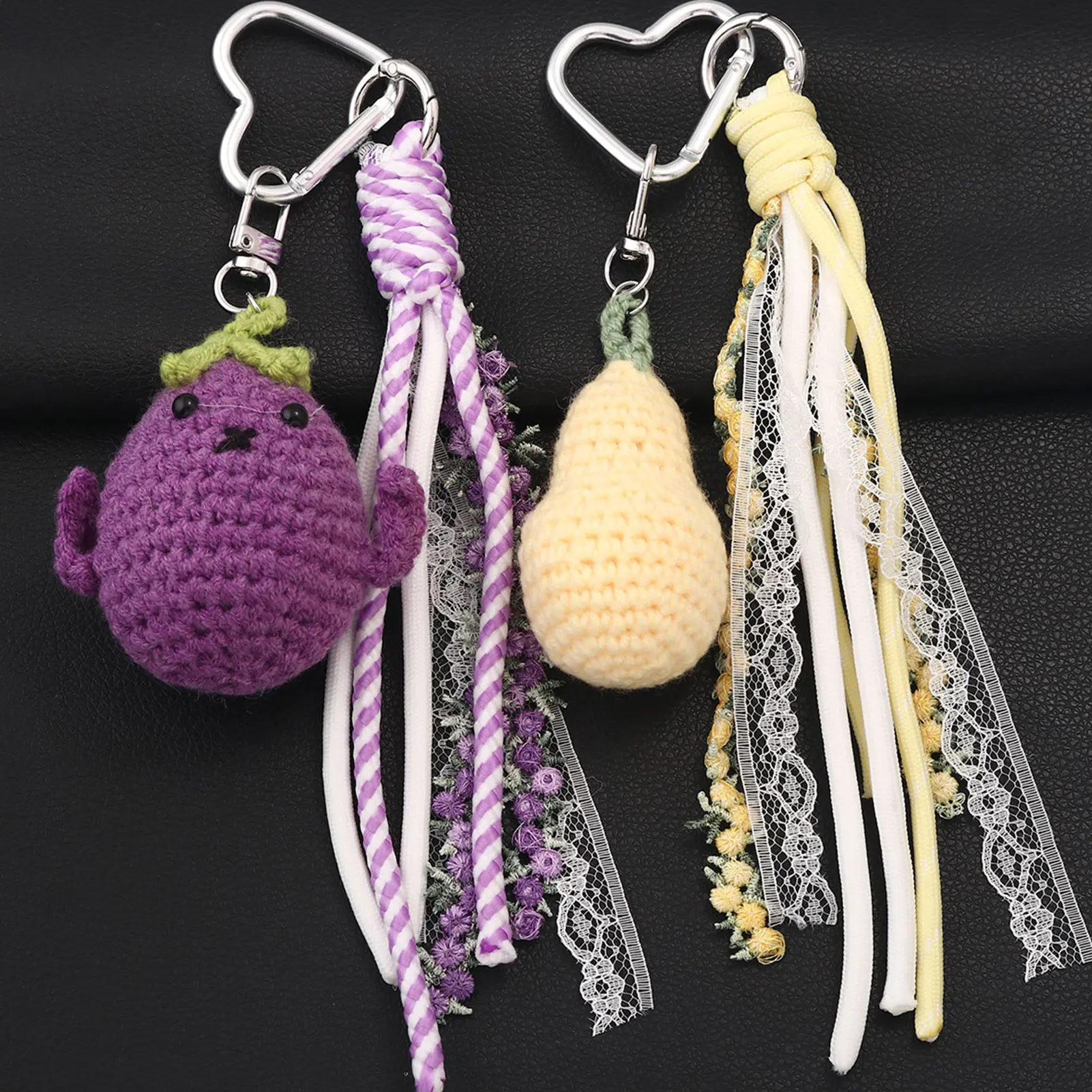 المألوف محبوك الفاكهة الخضار حقيبة قلادة ملونة الليمون القرع الملفوف الخيار الذرة الجزرة المرأة مجوهرات الإكسسوار هدية