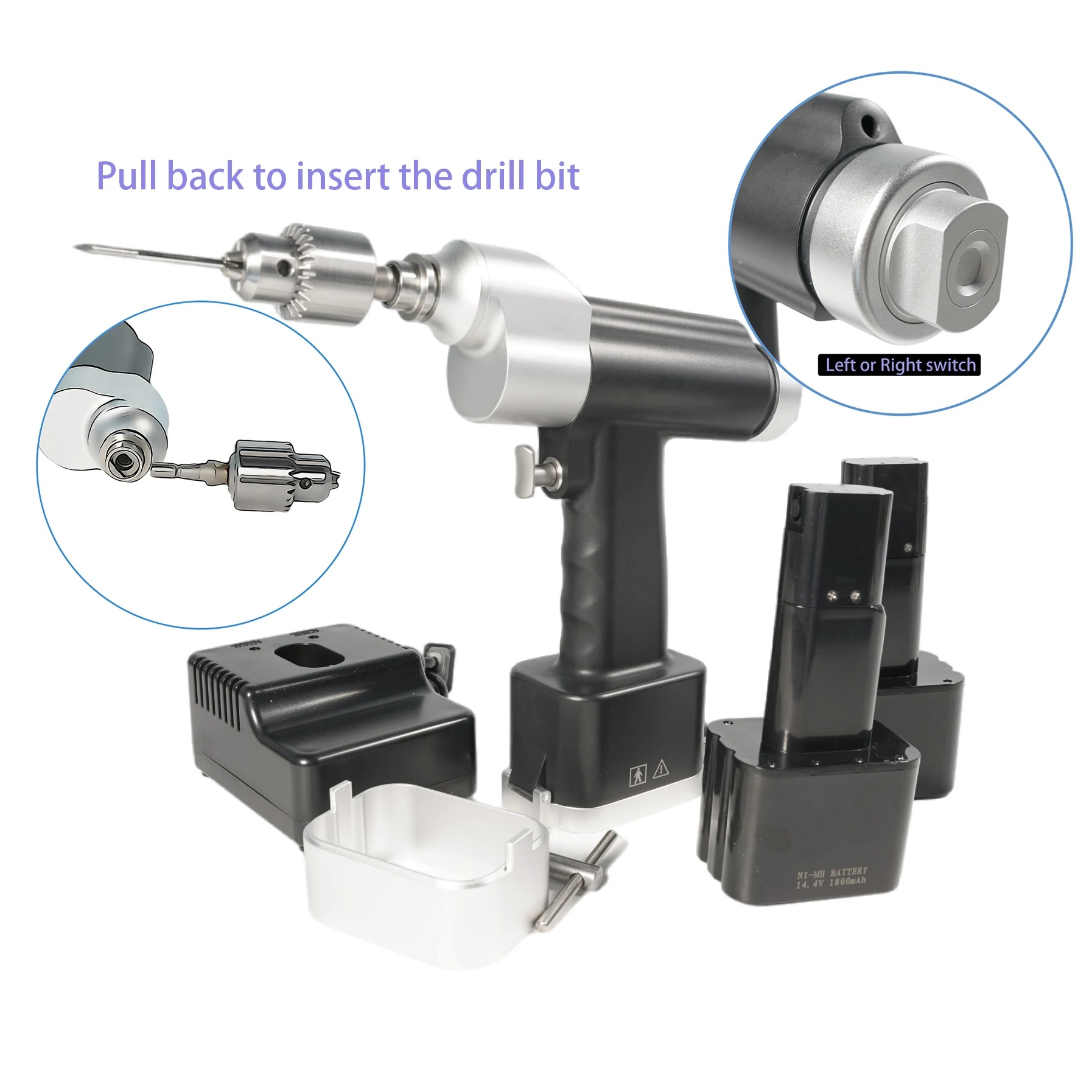 Dual Cannulated Drill Hollow Drill Trauma Surgery Power Bone Drill Veterinary Orthopedic Surgical Instrument Removable